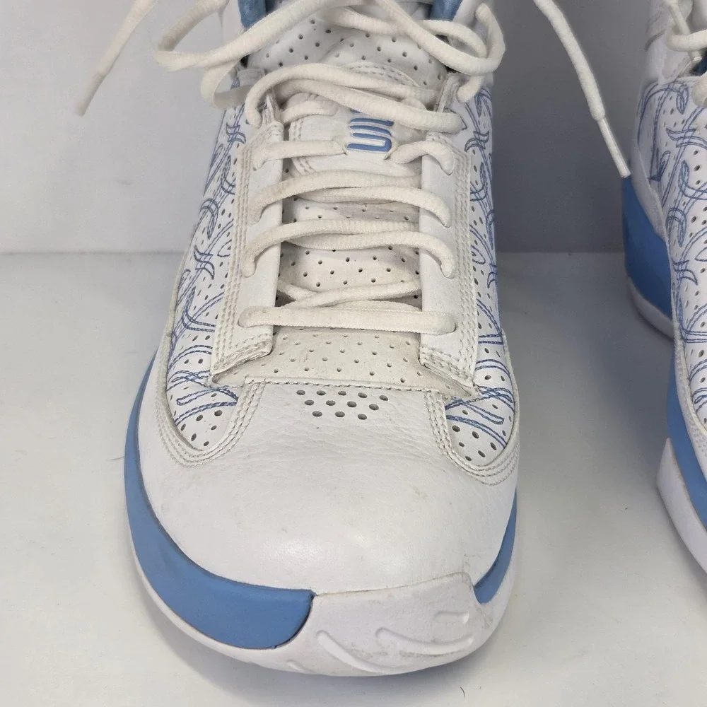 Nike Air Jordan Shoes Mens 10.5 White Blue Icons Basketball Sneakers Classic